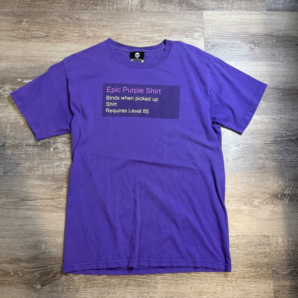 Vintage World of Warcraft Epic Purple Shirt Blizzard Level 85 Graphic Tee Mens M